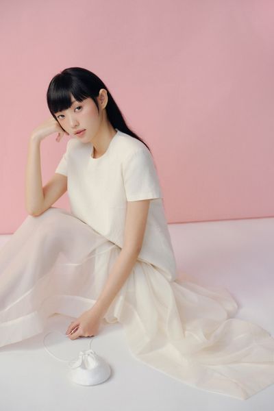  Set áo và chân váy Cream Chiffon Layered Set 