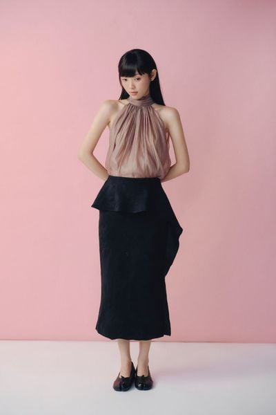  Chân váy Black Layered Midi Skirt 