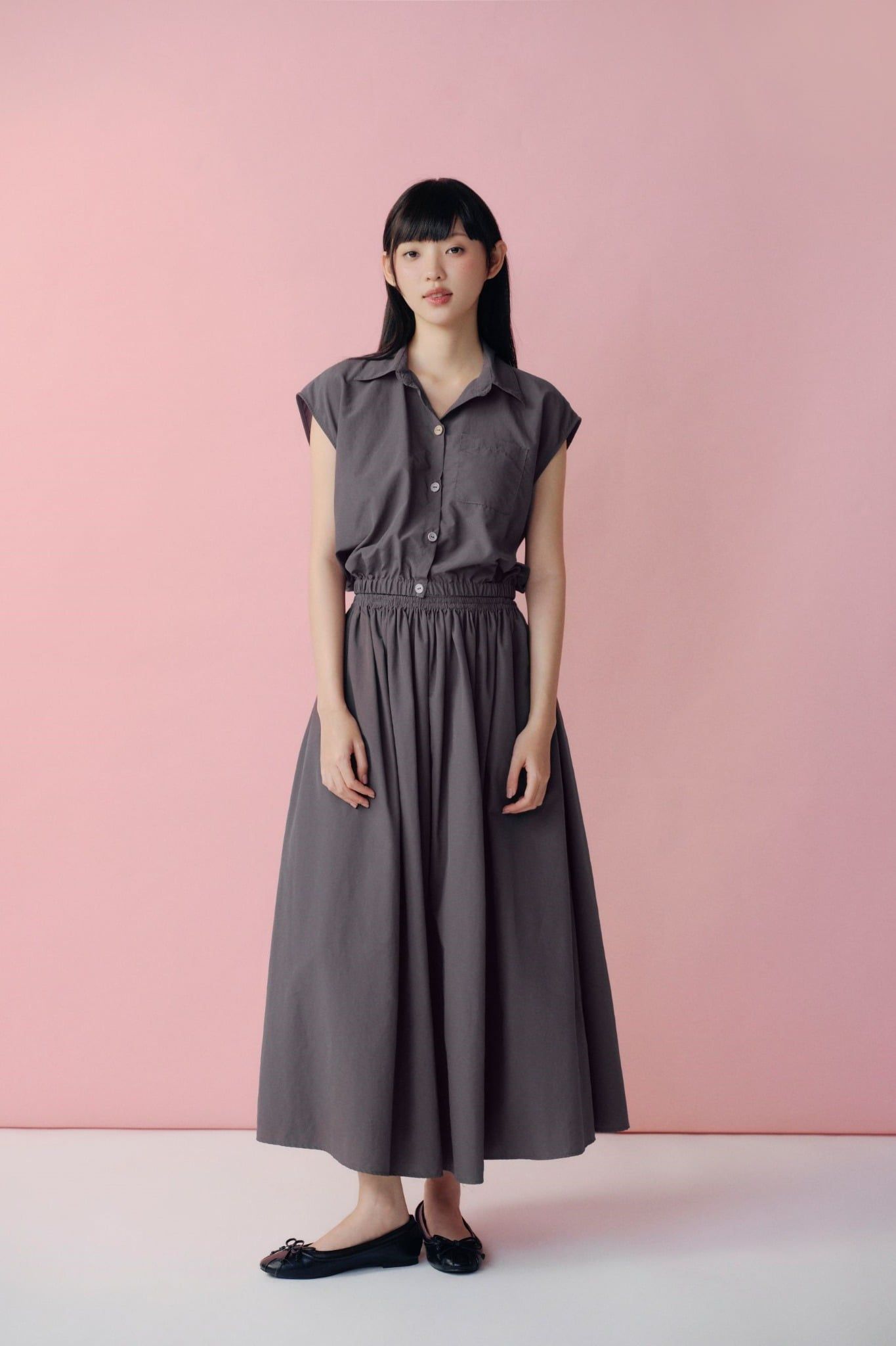 Set áo và chân váy Parachute Batwing Midi Set nhiều màu