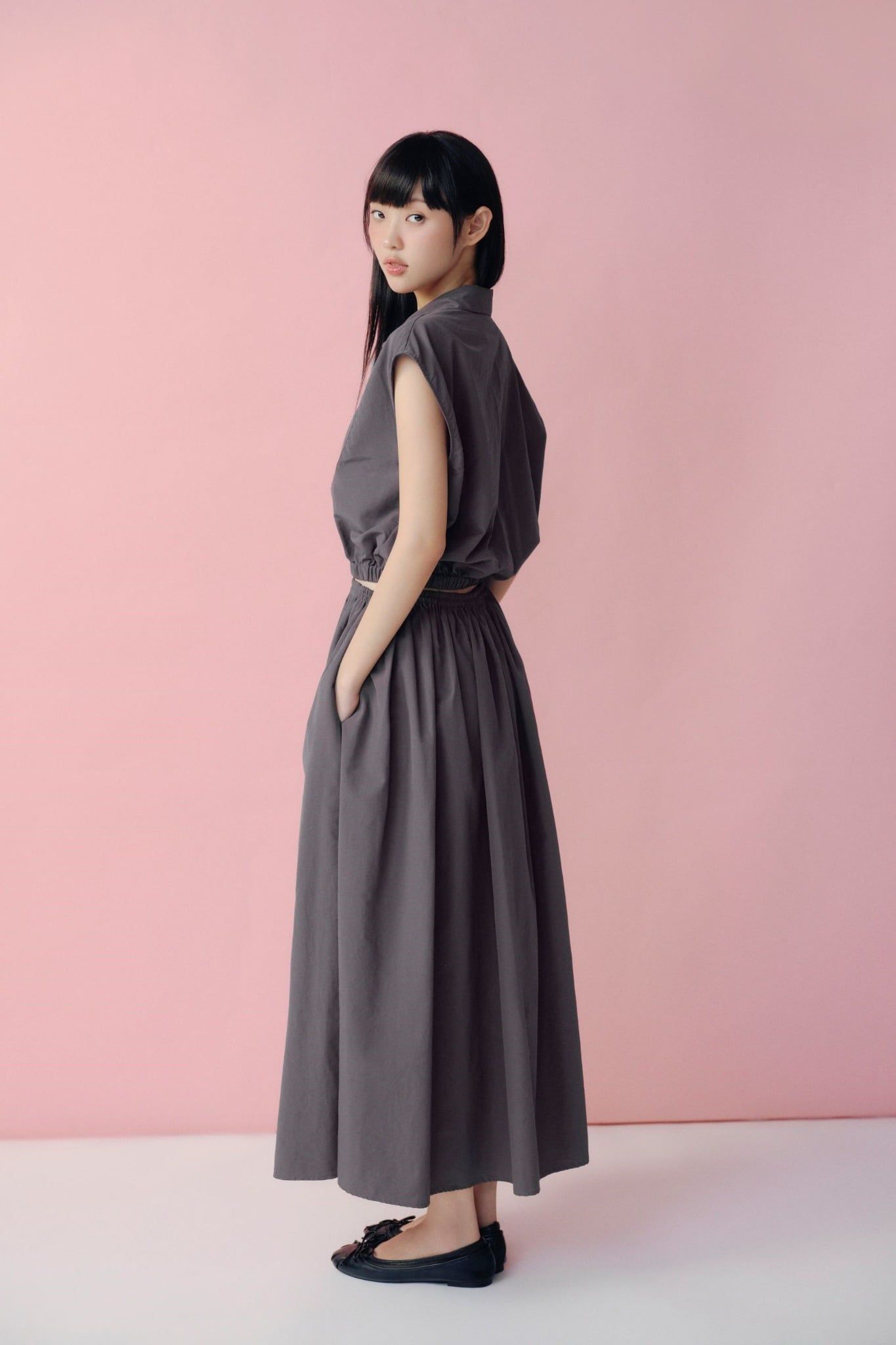 Set áo và chân váy Parachute Batwing Midi Set nhiều màu