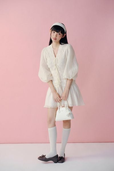  Váy hoa cổ V tay dài Abigail Dress nhiều màu 