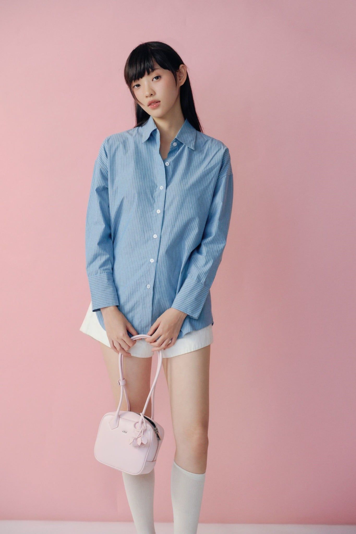 Áo sơ mi Muted Blue Cotton Striped Long Sleeves Shirt