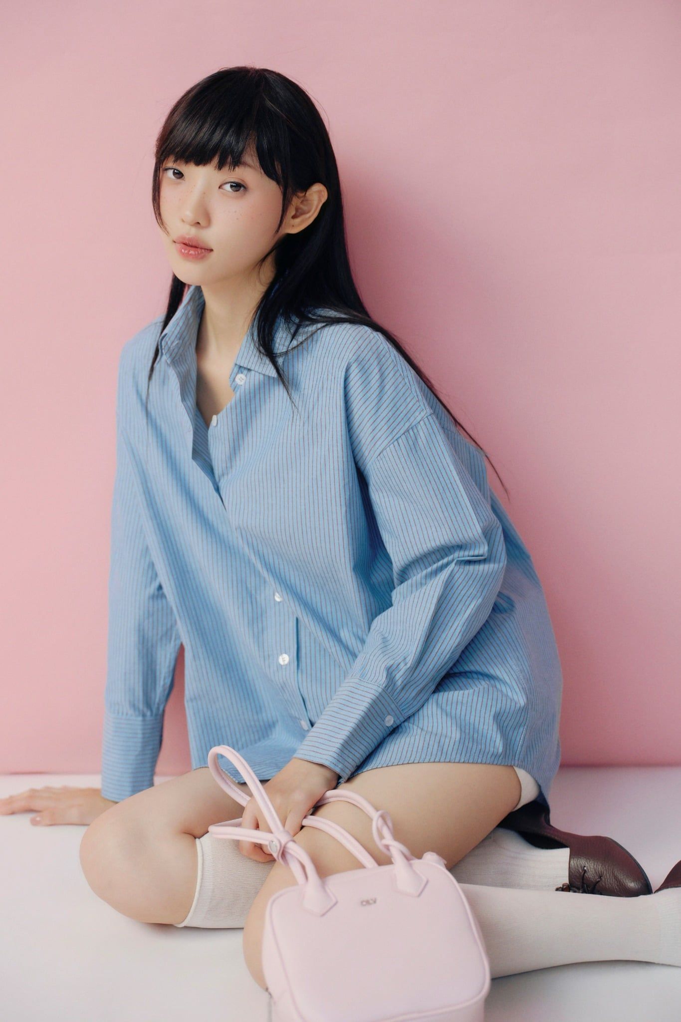 Áo sơ mi Muted Blue Cotton Striped Long Sleeves Shirt