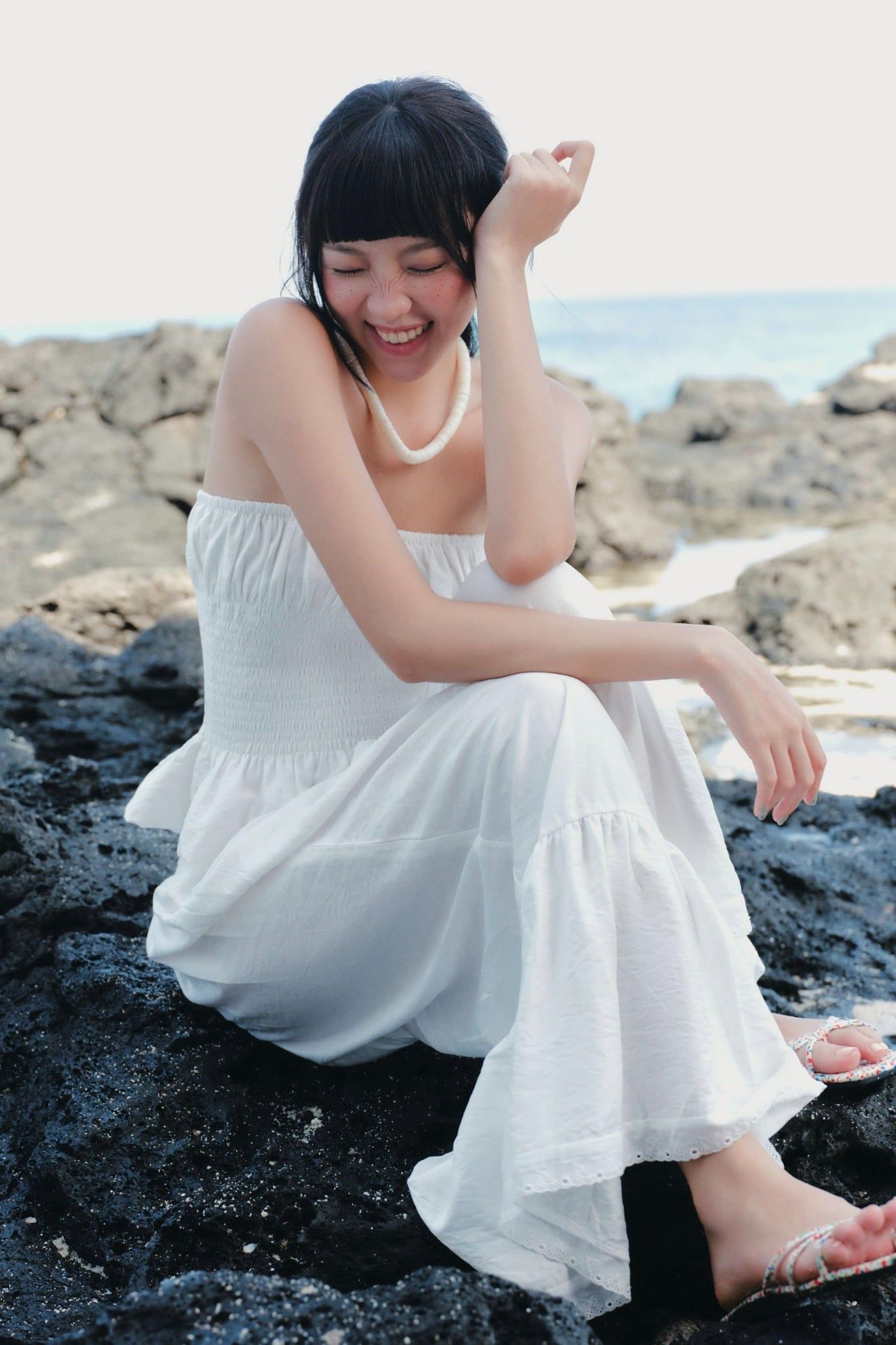 Quần cotton dáng dài White Cotton Wide Leg Pants