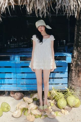 Váy babydoll Kate Ruffled Babydoll Dress nhiều màu