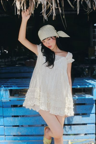  Váy Kate Ruffled Babydoll Dress nhiều màu 