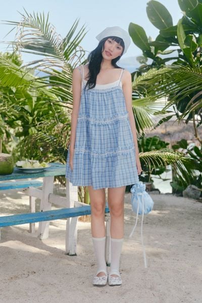  Áo hai dây trơn White Plain Cotton Cami Top 