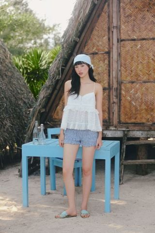 Áo White Lace Tiered Cami Top