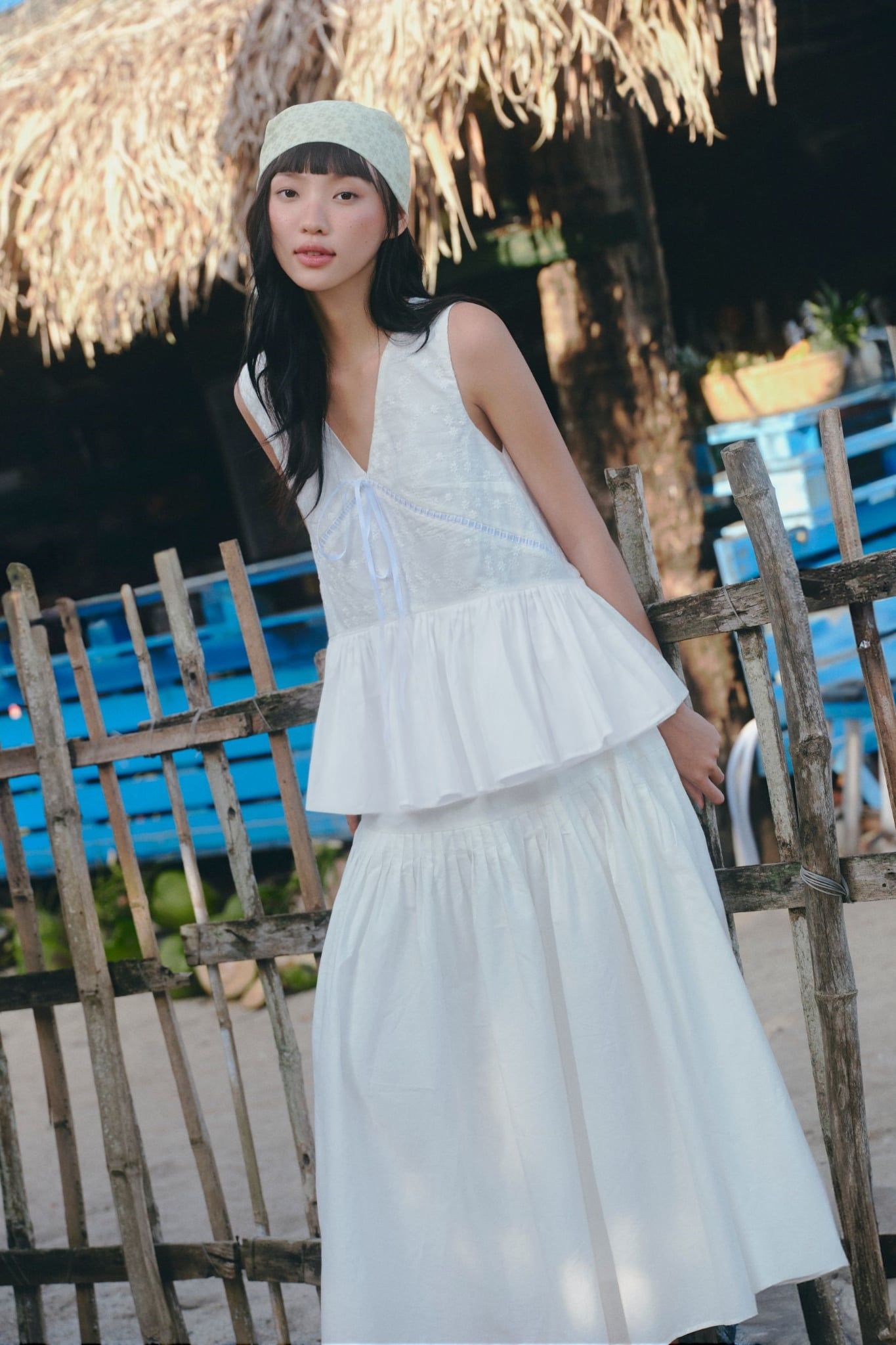 Chân váy dài White Gauze Loose Maxi Skirt