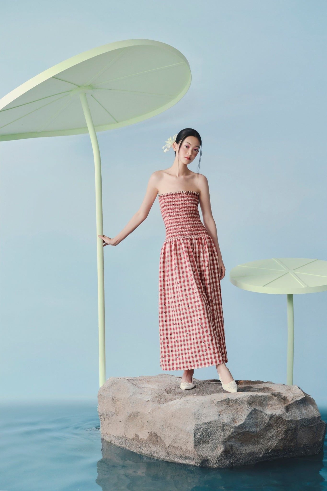 Striped Cup Maxi Dress nhiều màu