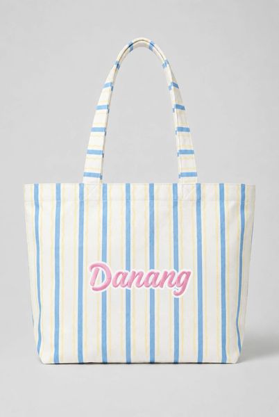  Túi tote du lịch Striped Tote Bag 