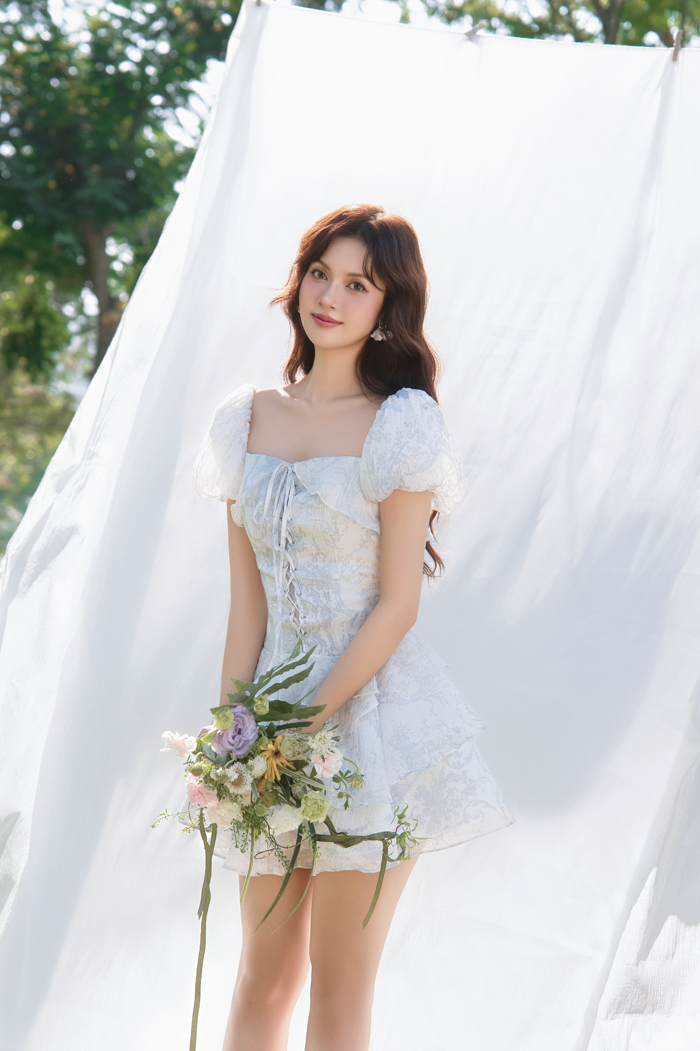 Bristol Fleur Dress in Blue