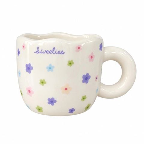 [Quà tặng đơn 1490k] Ly gốm Sweeties hoa nhí