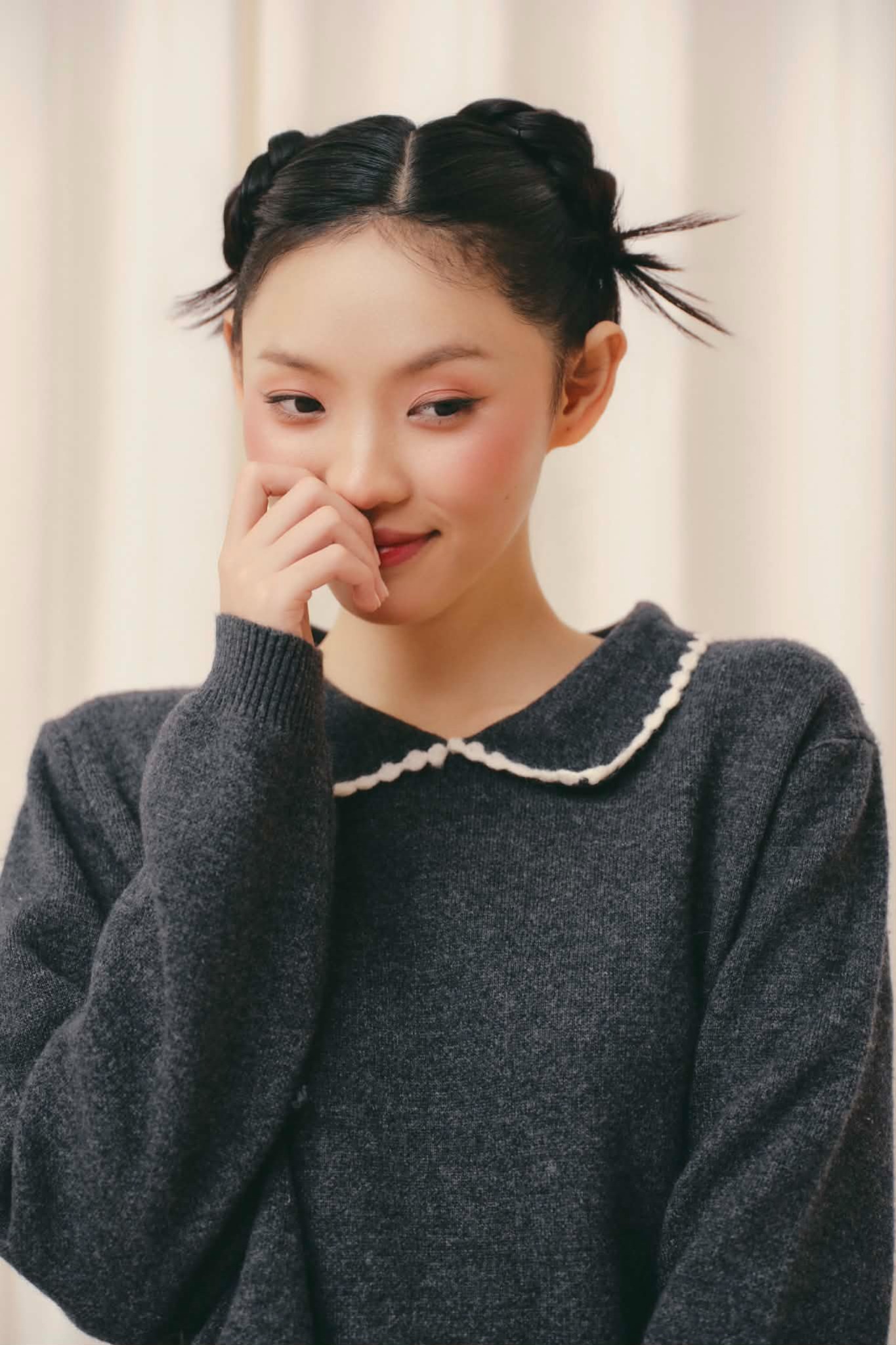 Áo len dệt kim cổ bèo Ruffled Collar Knit Top nhiều màu