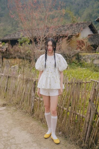  Áo Babydoll Puff Sleeve Shirt nhiều màu 