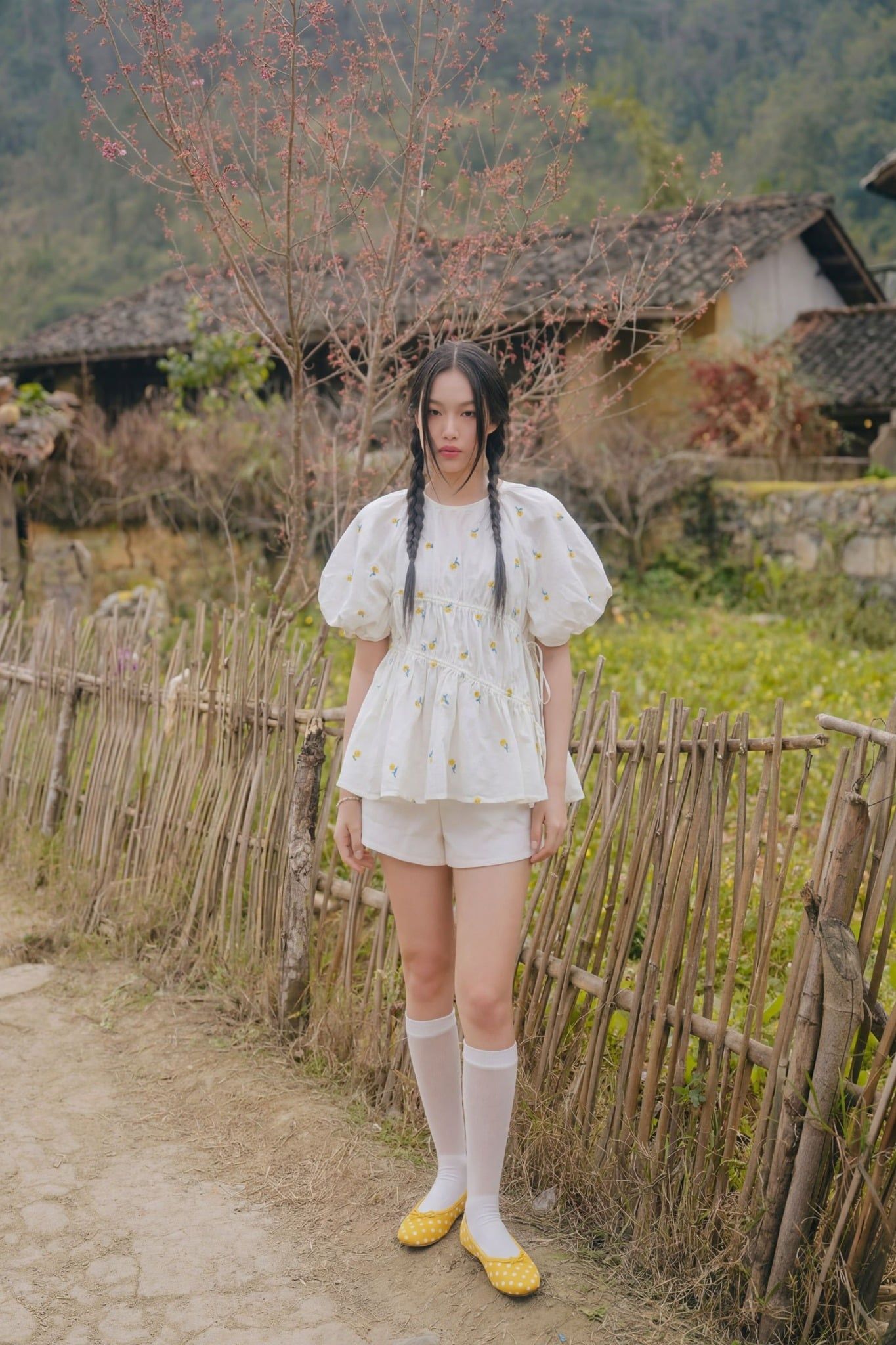 Áo Babydoll Puff Sleeve Shirt nhiều màu