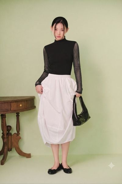  Áo tay dài Black Mesh Long Sleeves Top 