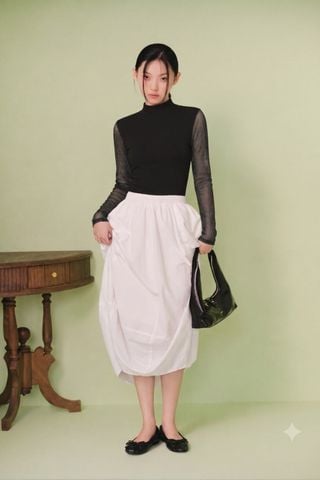 Áo tay dài Black Mesh Long Sleeves Top