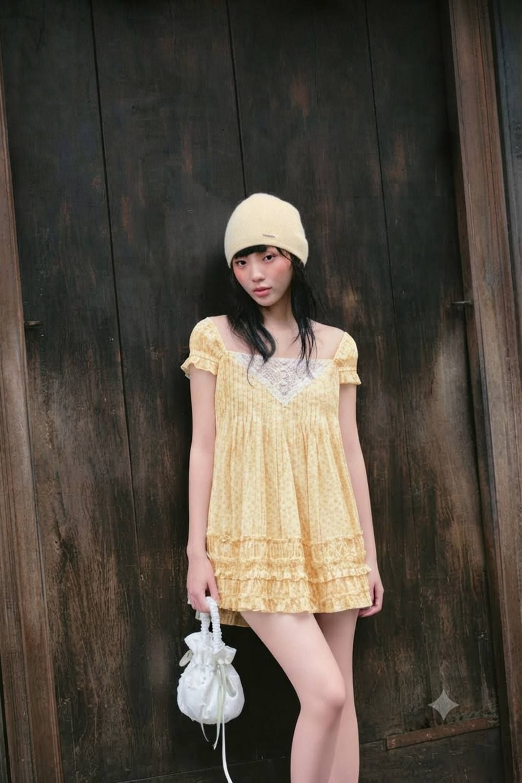 Váy babydoll Kate Ruffled Babydoll Dress nhiều màu