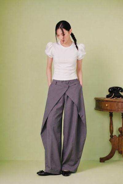  Áo Thun Tay Phồng White Cotton Short Sleeves Top 
