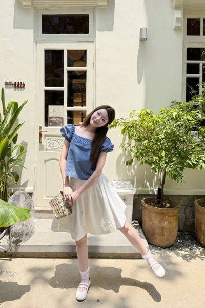  Áo Square Neck Puff Top nhiều màu 