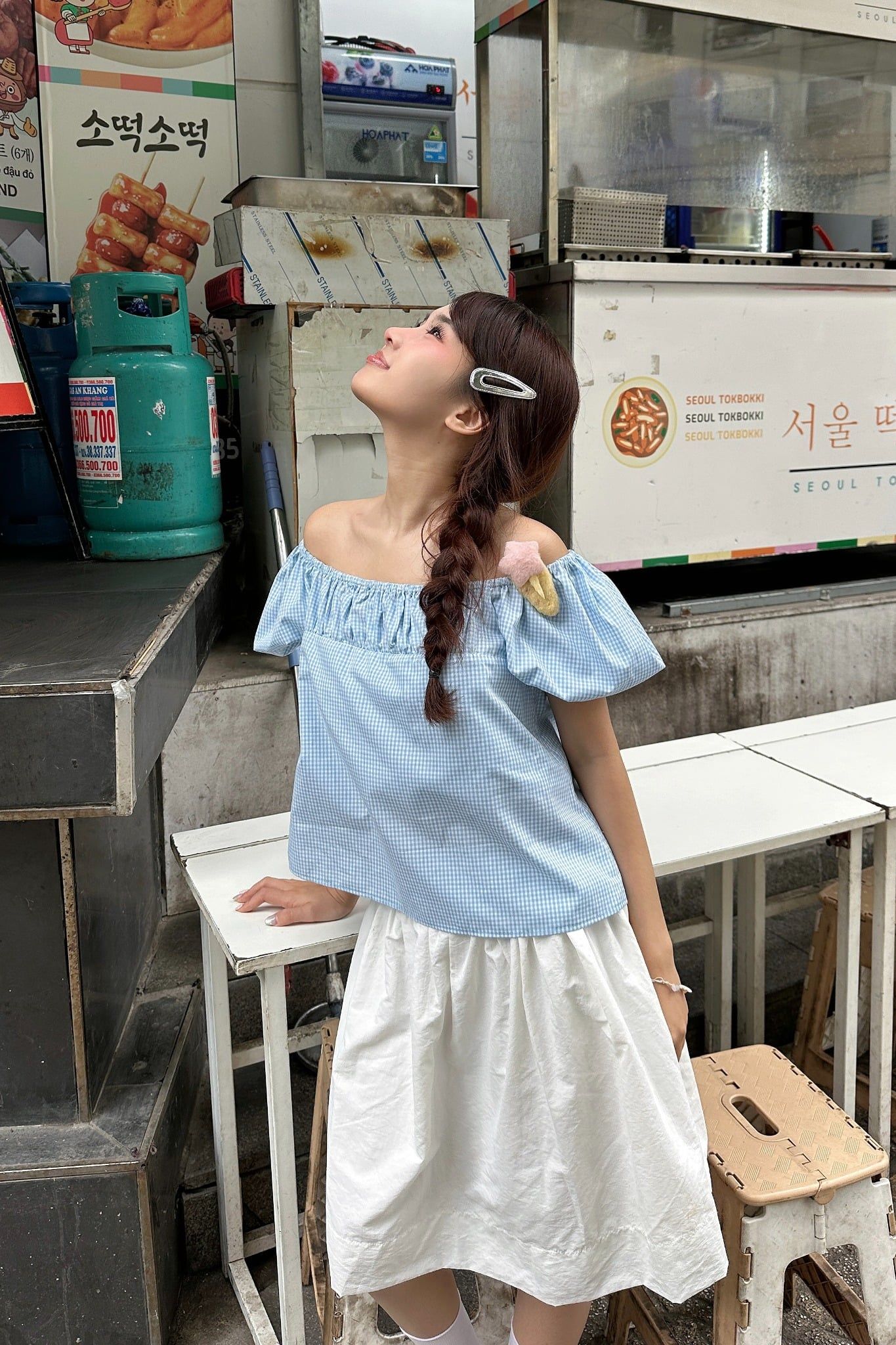 Áo Square Neck Puff Top nhiều màu