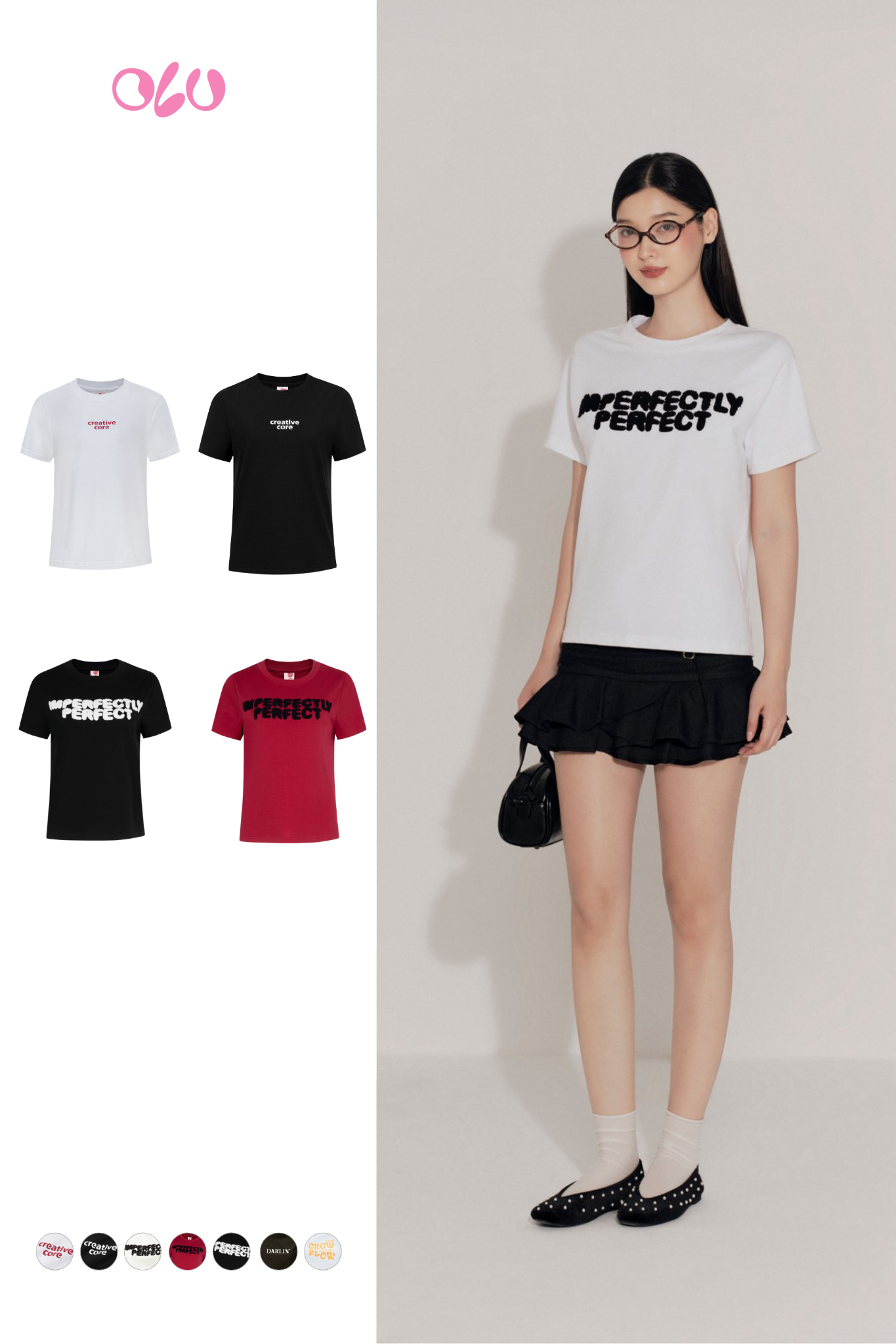 Áo Cotton Imperfectly T Shirt nhiều màu