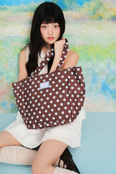  Túi tote chấm bi Cocoa Mint Tote Bag 
