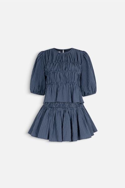  Striped Ruffled Puff Sleeve Set nhiều màu 