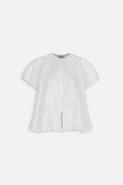 Áo Drawstring Ruffle Babydoll Shirt nhiều màu 
