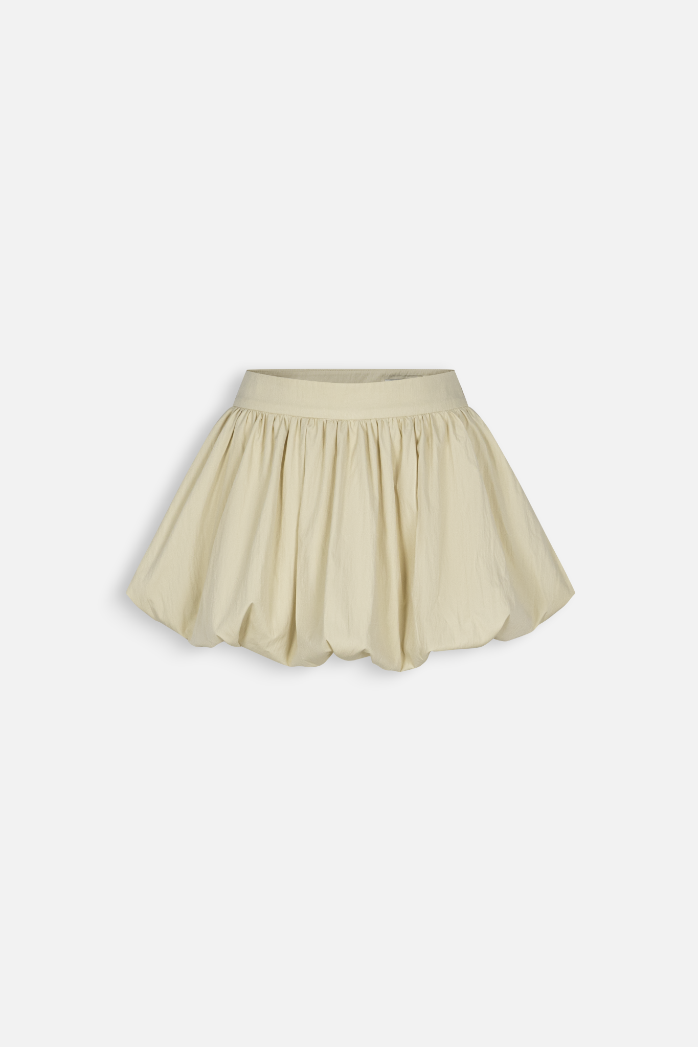 Quần Beige Kaki High Waisted Belted Puff Shorts