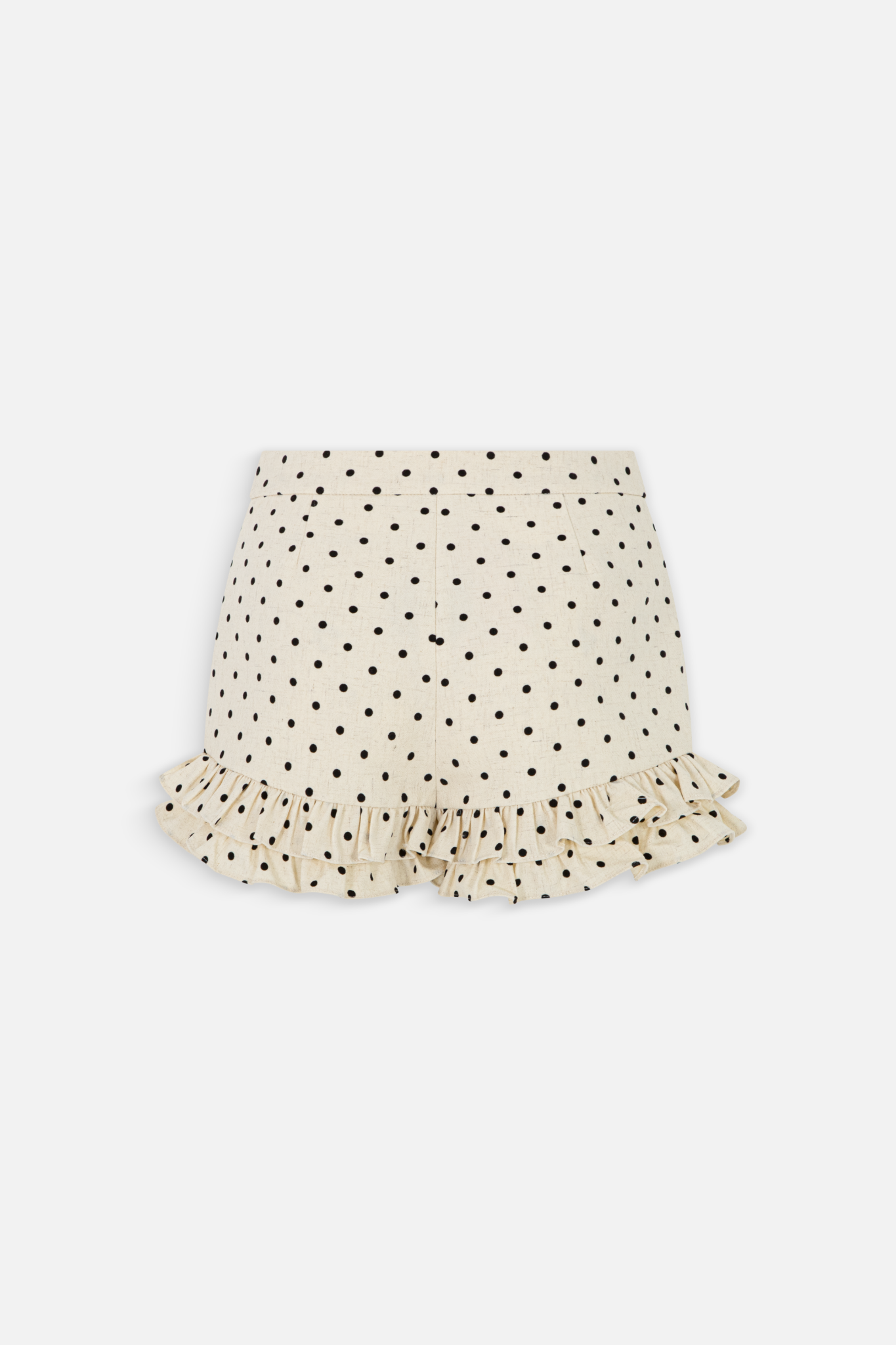 Quần Cream Kaki Polka Dot Ruffle Shorts
