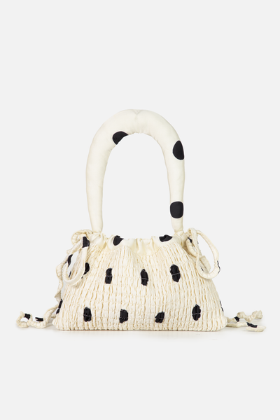  Túi kem chấm bi Cream Dot Silky Hand Bag 