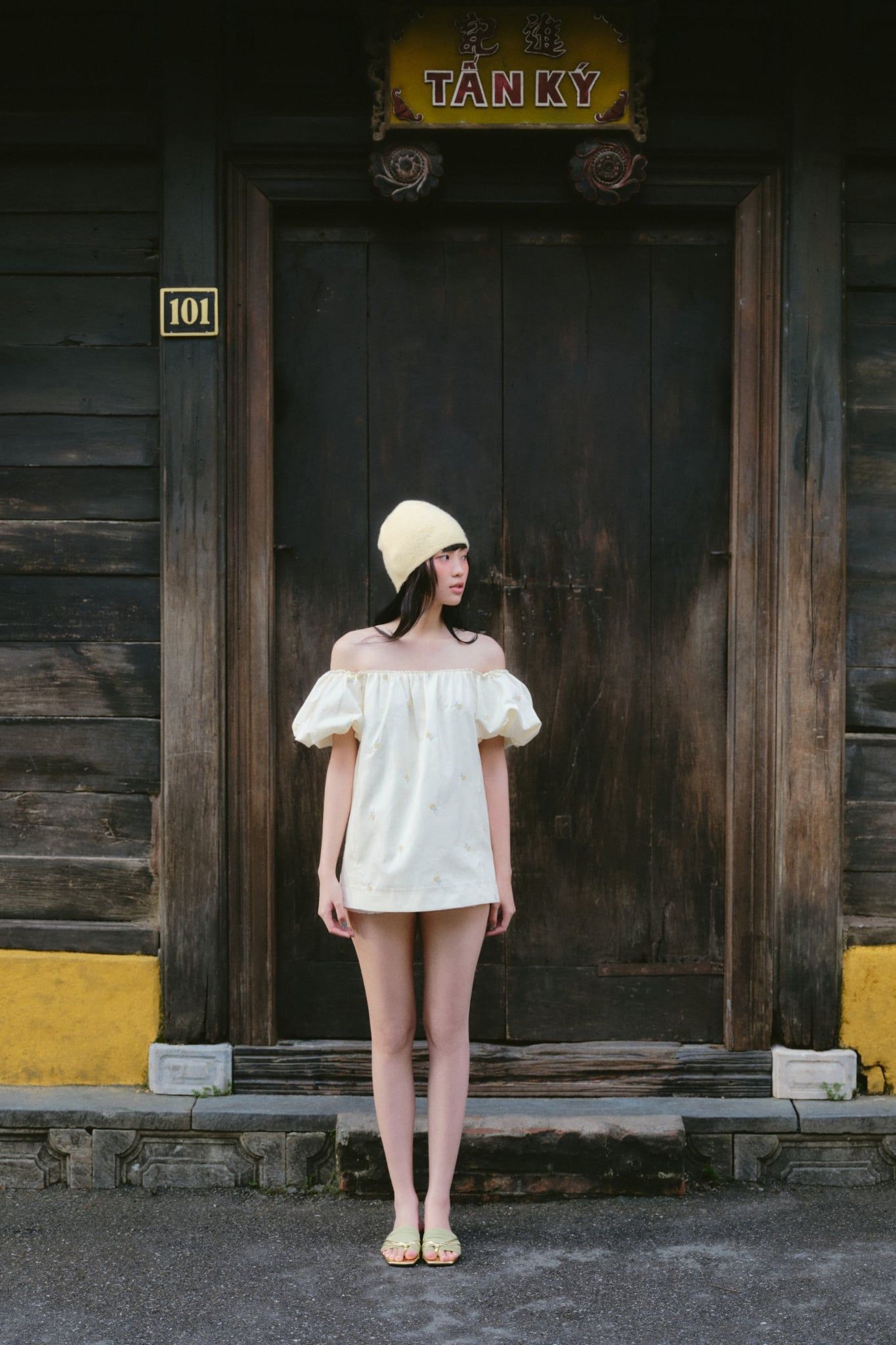 Váy Butter Fleur Off Shoulder Mini Puff Dress