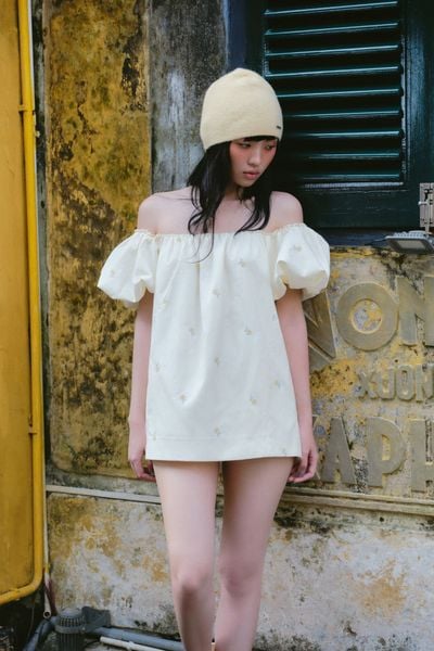  Váy Butter Fleur Off Shoulder Mini Puff Dress 