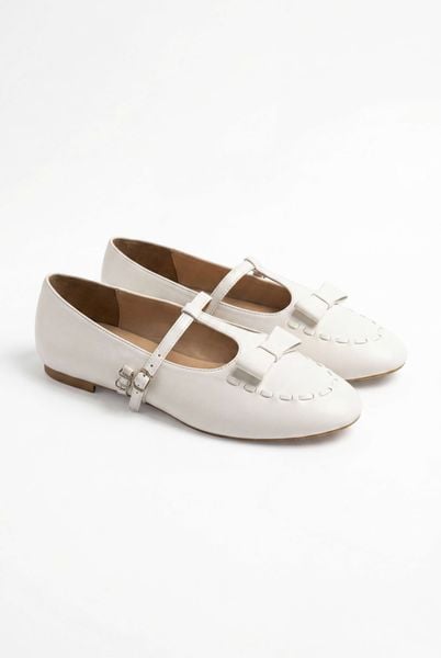  Giày búp bê Leather Bow Ballet Flats nhiều màu 