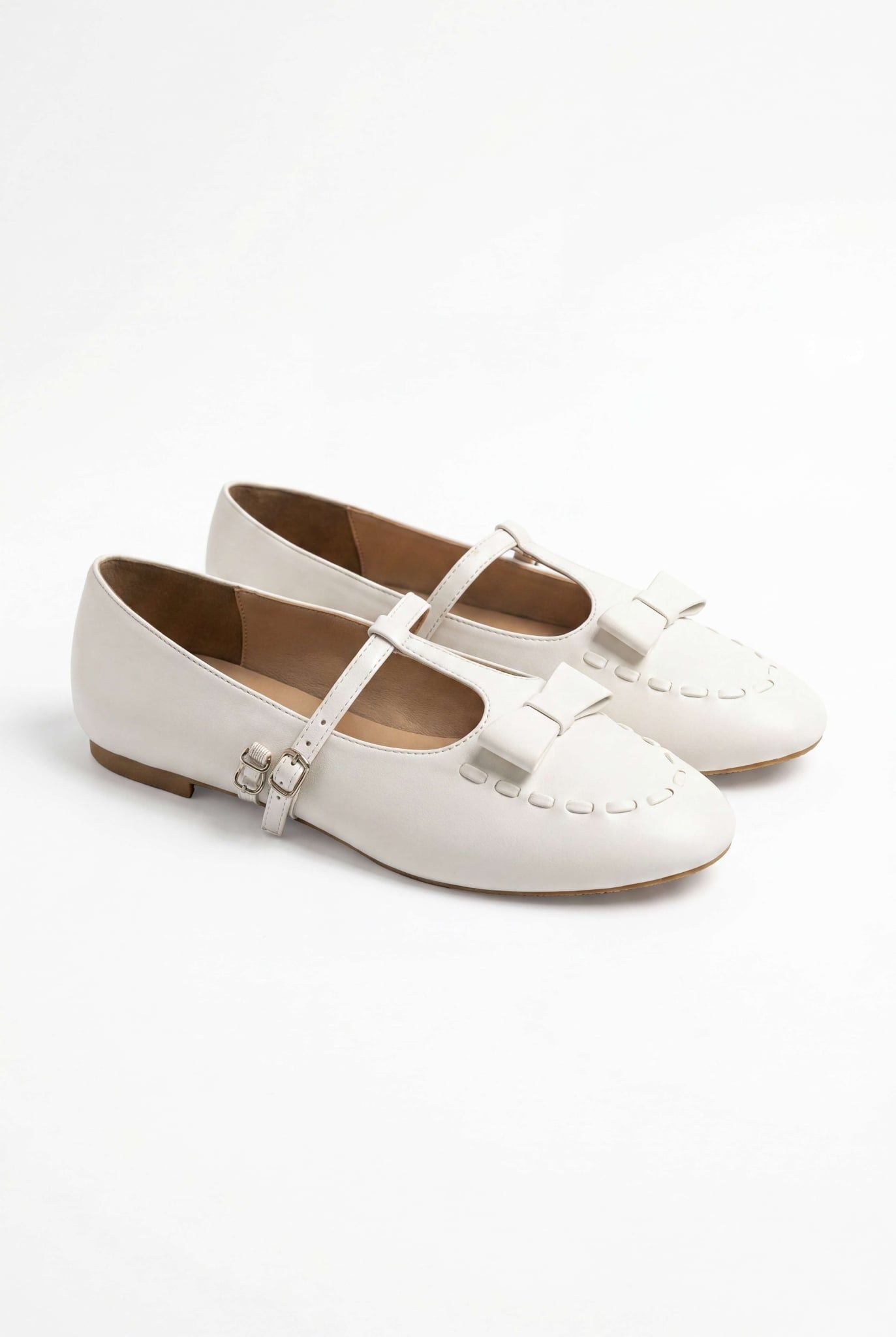 Giày búp bê Leather Bow Ballet Flats nhiều màu