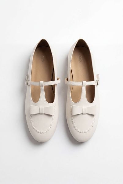  Giày búp bê Leather Bow Ballet Flats nhiều màu 