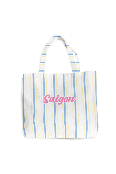  Túi tote du lịch Striped Tote Bag 