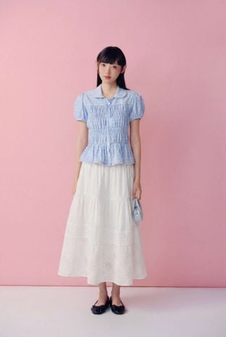 Chân váy White Tiered Maxi Skirt