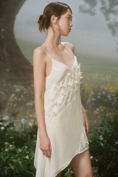  Cream Butterfly Strappy Dress 