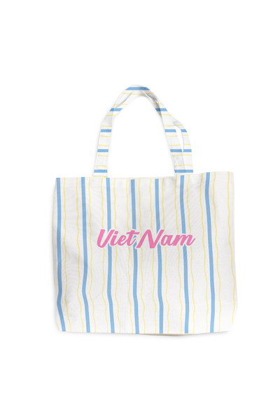  Túi tote du lịch Striped Tote Bag 