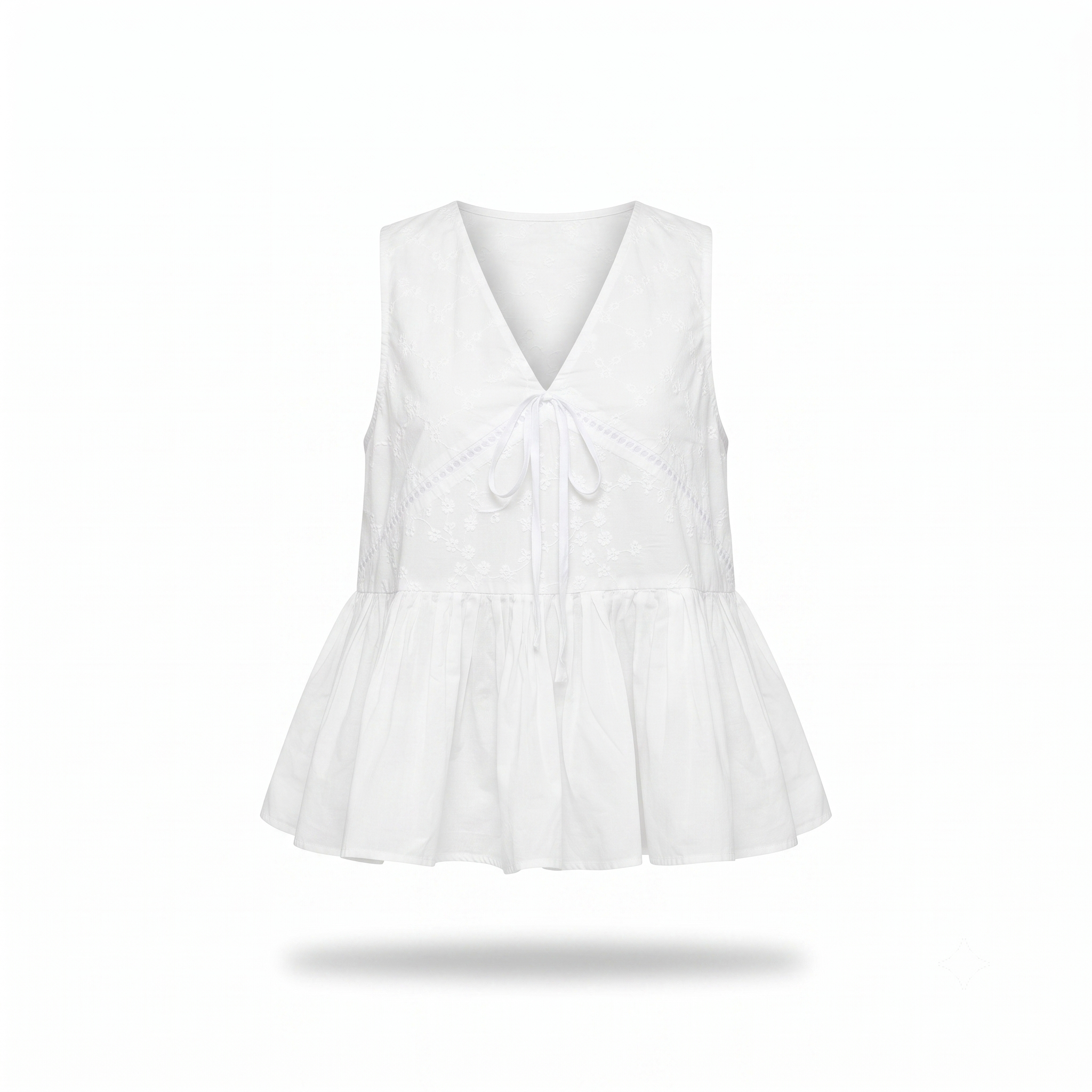 Áo sát nách White Gauze Sleeveless Vneck Top