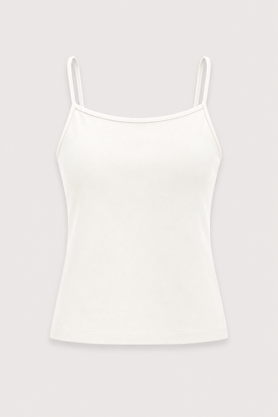  Áo hai dây trơn White Plain Cotton Cami Top 