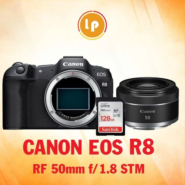 Máy ảnh Canon R8 Ống kính RF 50 F1.8 STM chính hãng (New)