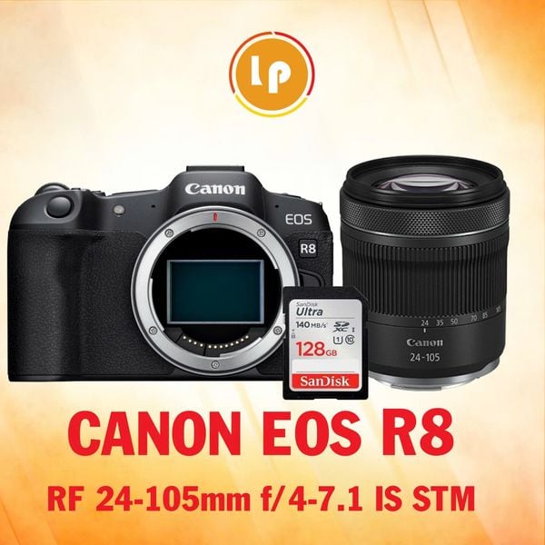 Máy ảnh Canon R8 Ống kính RF 24-105 STM chính hãng (New)
