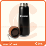 [BGN005] Bình Giữ Nhiệt Toả Sáng | Bình Giữ Nhiệt Nắp Gỗ In Logo Theo Yêu Cầu