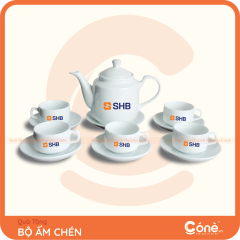 [BAC004] Bộ Ấm Chén Niềm Tin | Bộ Ấm Chén In Logo Theo Yêu Cầu