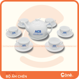 [BAC005] Bộ Ấm Chén Tri Ân | Bộ Ấm Chén Sứ Trắng