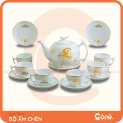 [BAC001] Bộ Ấm Chén Giao Hòa | Bộ Ấm Chén Ánh Kim Sang Trọng